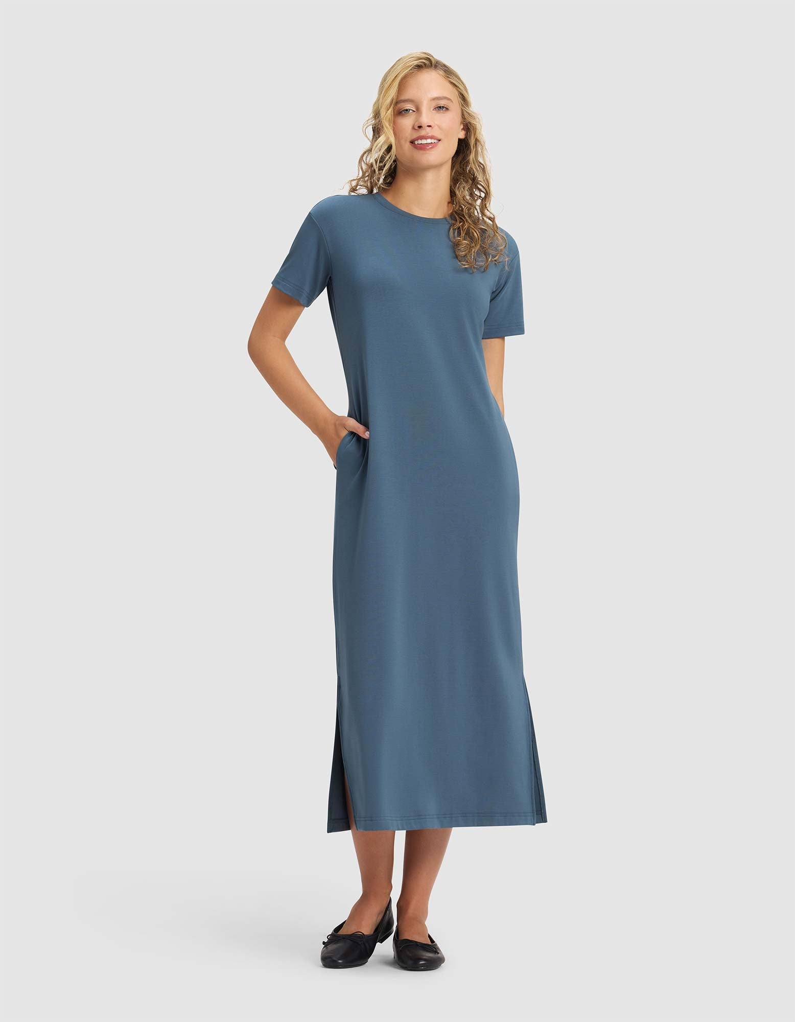 Cozy Earth - Women's Brushed Bamboo Midi Dress