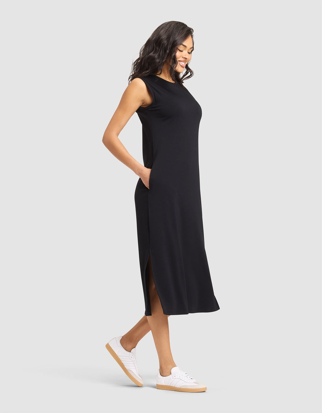 Cozy Earth - Women's Brushed Bamboo Sleeveless Midi Dress