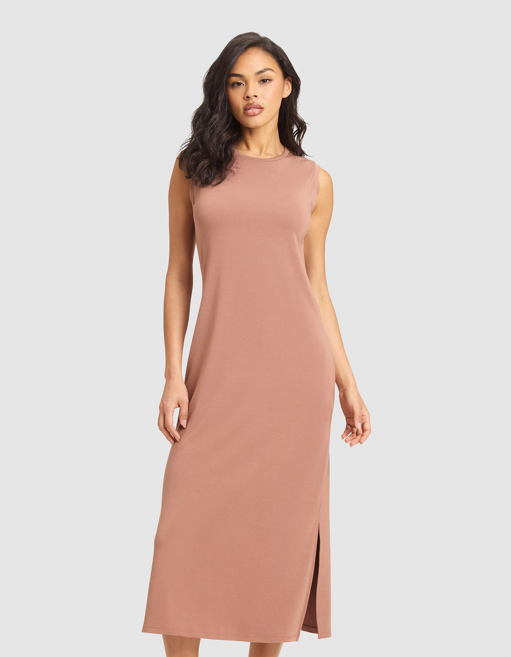 Cozy Earth - Women's Brushed Bamboo Sleeveless Midi Dress - Last Chance