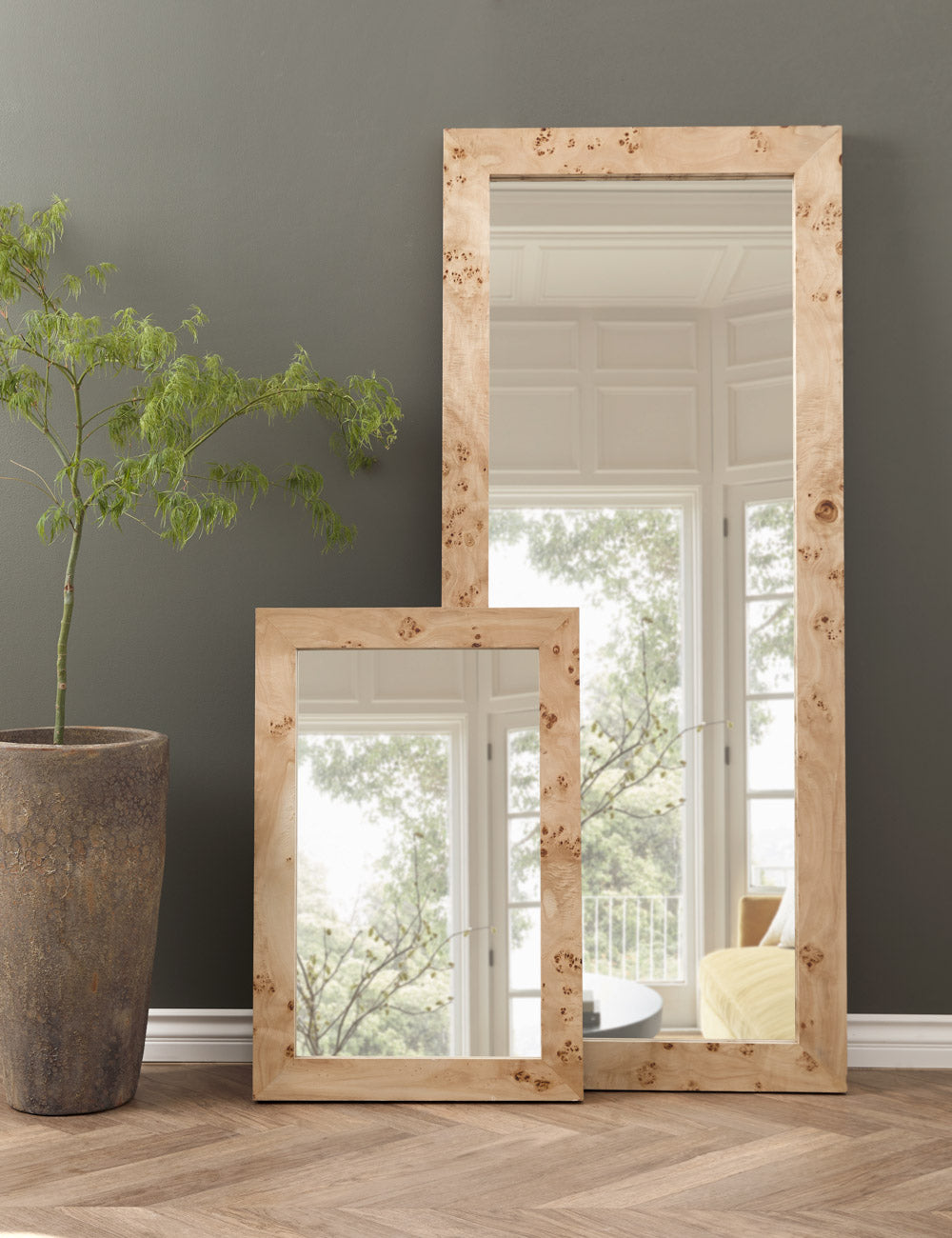Lulu and Georgia - Bree Burl Wood Floor Mirror