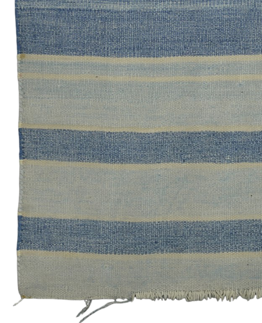 Olive Ateliers - Dhurrie Rug - Blue and Gray Stripes