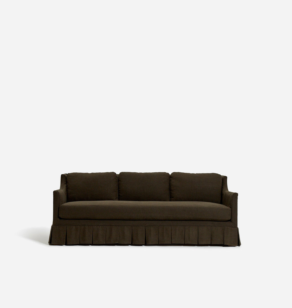 Amber Interiors - Carpenter Skirted Slipcovered Sofa