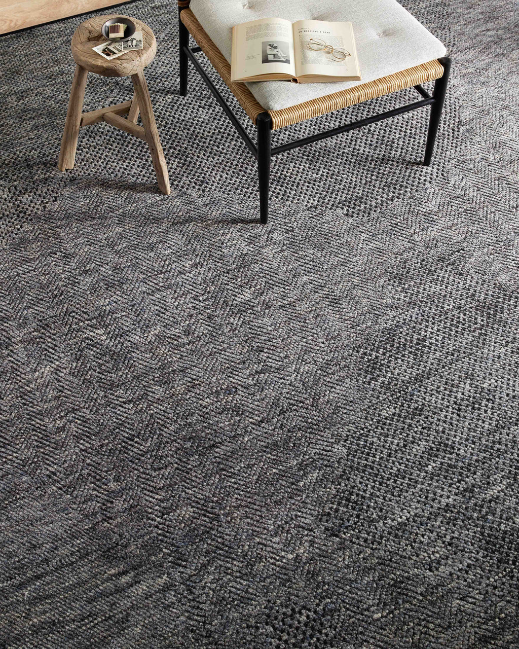 Amber Interiors - Collins COI - 01 Charcoal / Denim Area Rug