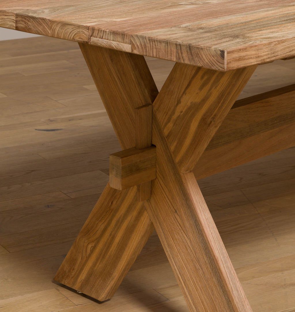Amber Interiors - Long Teak Outdoor Dining Table