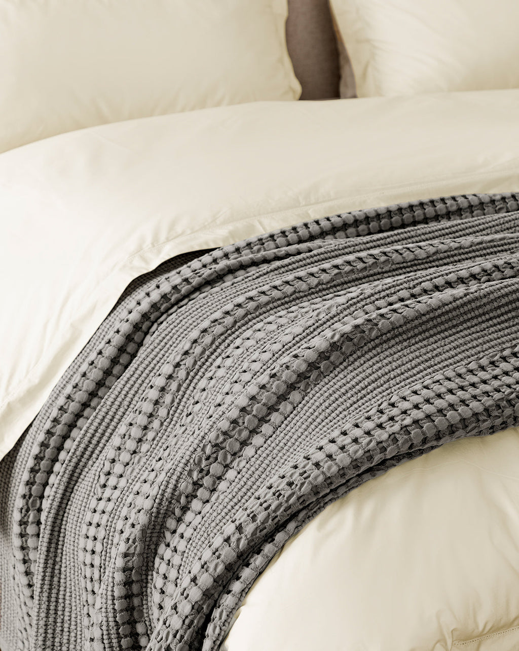 McGee & Co - Carnel Gray Waffle Blanket