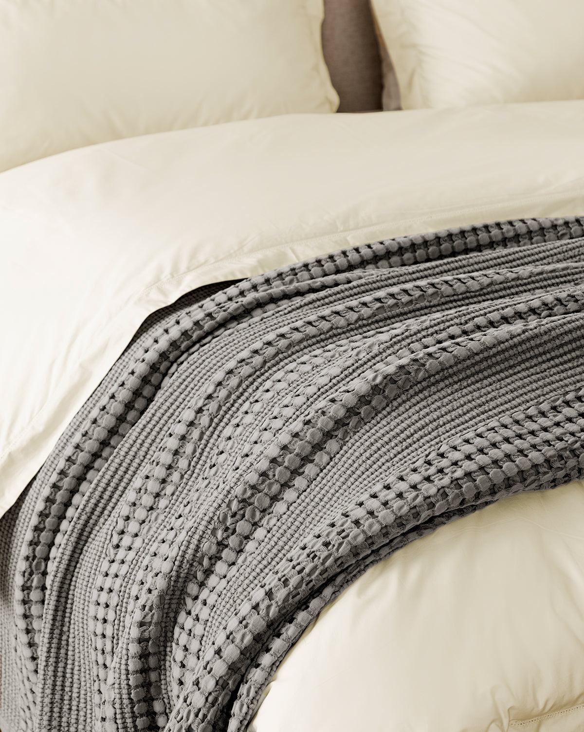McGee & Co - Carnel Gray Waffle Blanket