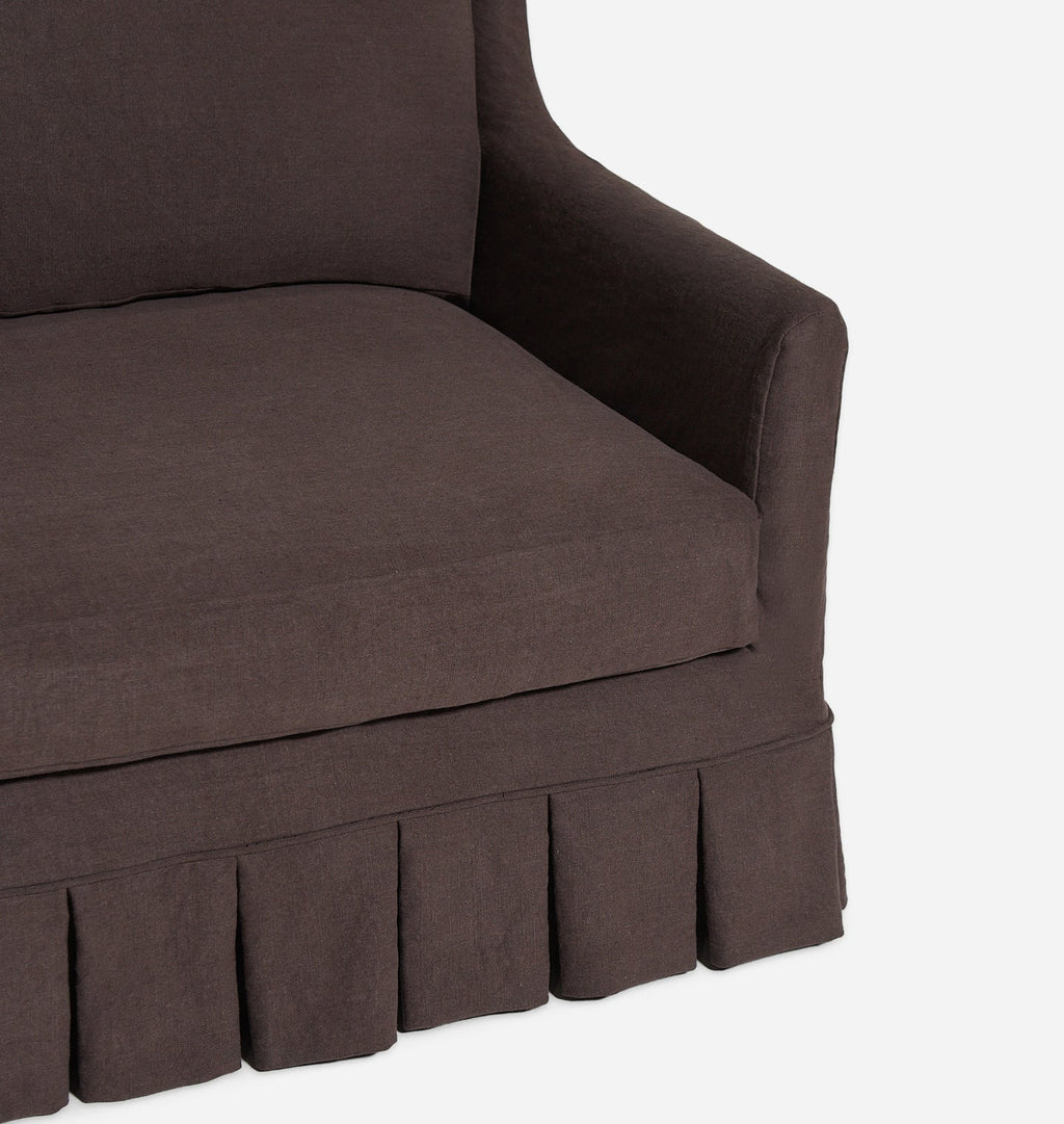 Amber Interiors - Carpenter Skirted Slipcovered Chaise Sectional