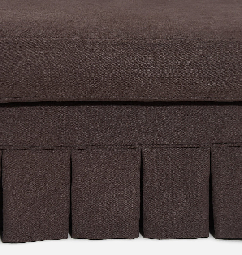 Amber Interiors - Carpenter Skirted Slipcovered Chaise Sectional