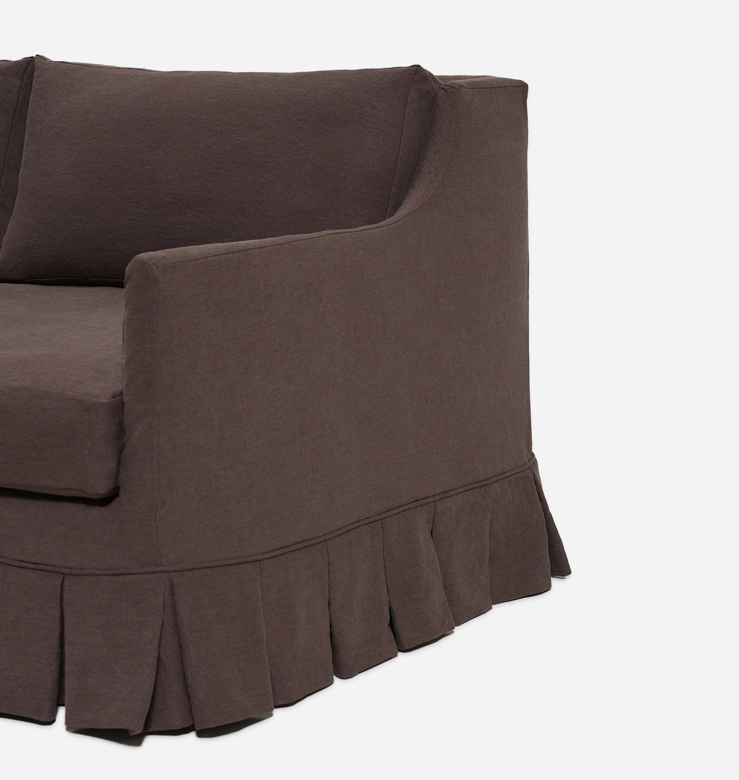 Amber Interiors - Carpenter Skirted Slipcovered Chaise Sectional