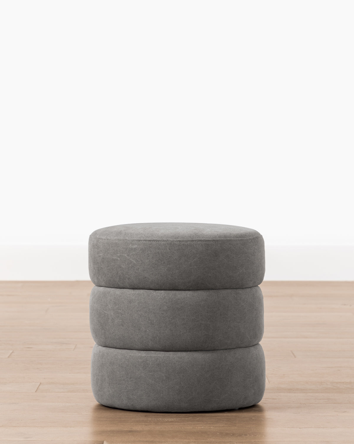 McGee & Co - Channel Ottoman in Gray Linen