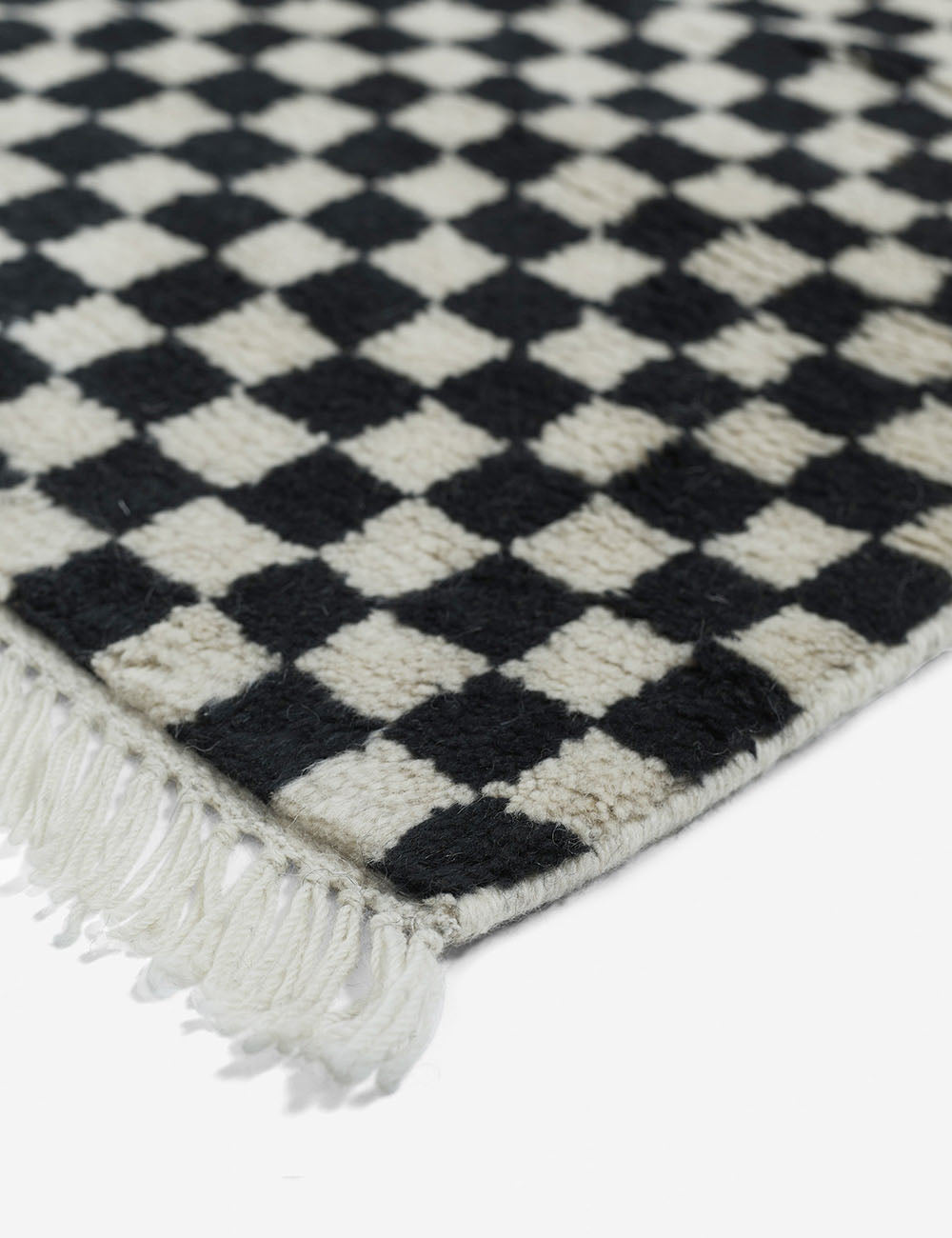 Lulu and Georgia - Checkerboard Hand - Knotted Wool Rug Swatch 18" x 18" by Sarah Sherman Samuel