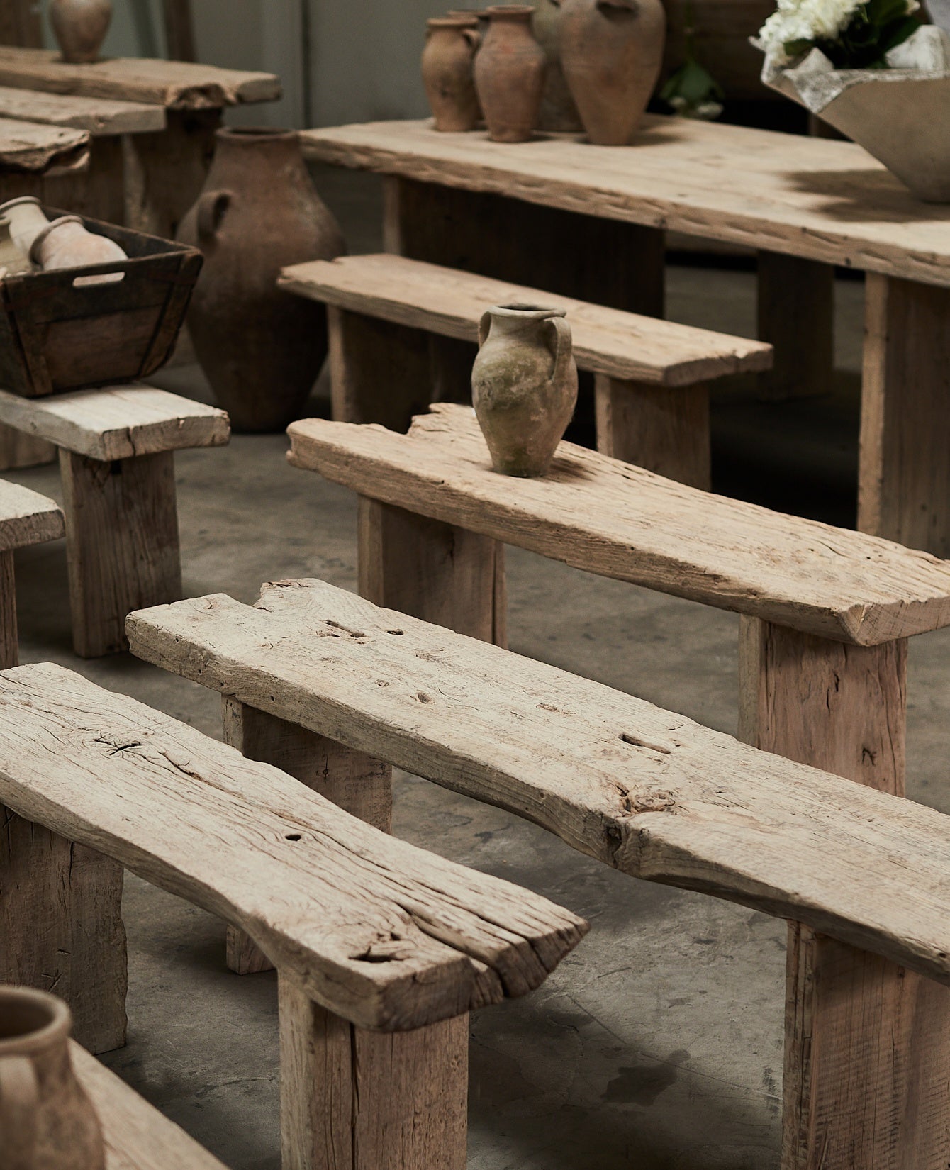 Olive Ateliers - Chunky Elm Bench - Bleached