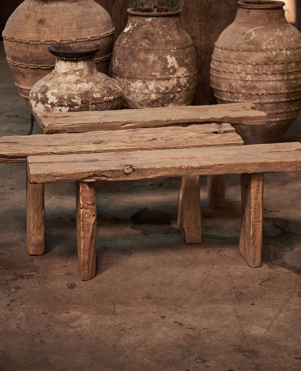 Olive Ateliers - Chunky Elm Bench - Antique Finish