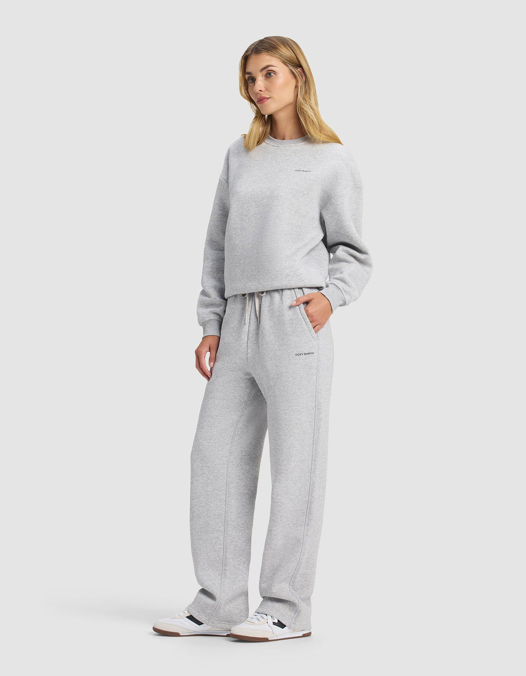 Cozy Earth - Women's Cityscape 2.0 Crewneck & Wide Leg Pant Set
