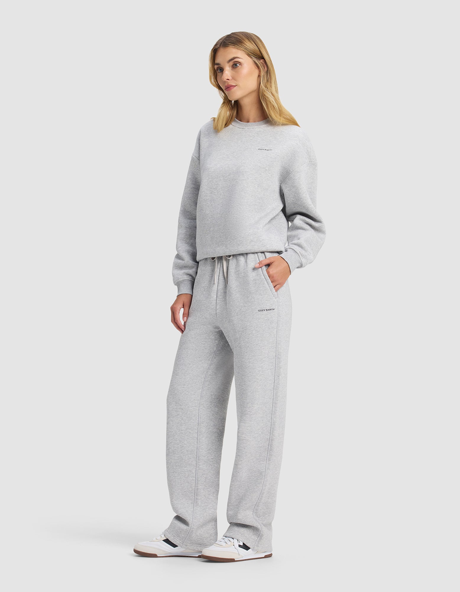 Cozy Earth - Women's Cityscape 2.0 Crewneck & Wide Leg Pant Set