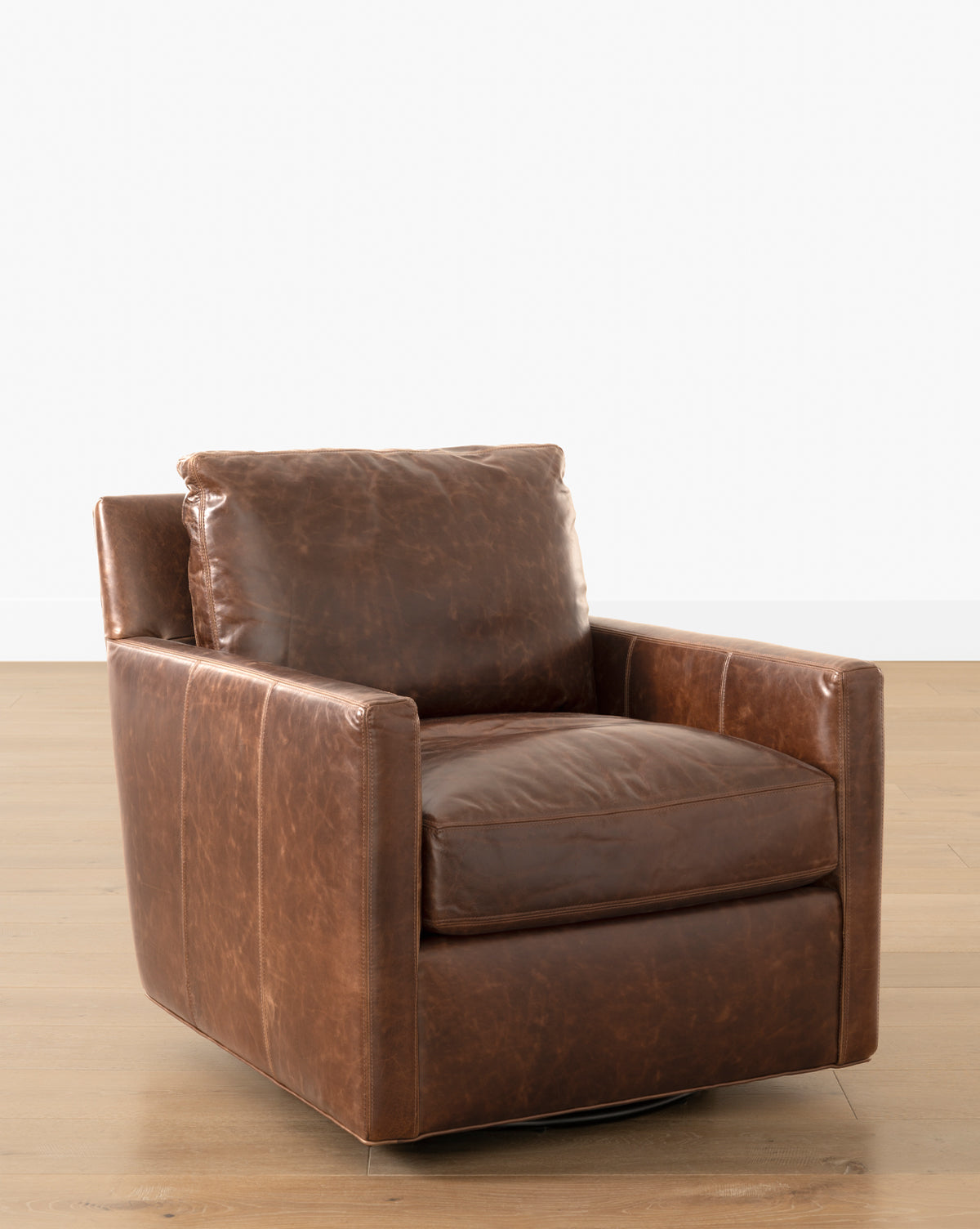McGee & Co - Cliffton Leather Swivel Lounge Chair