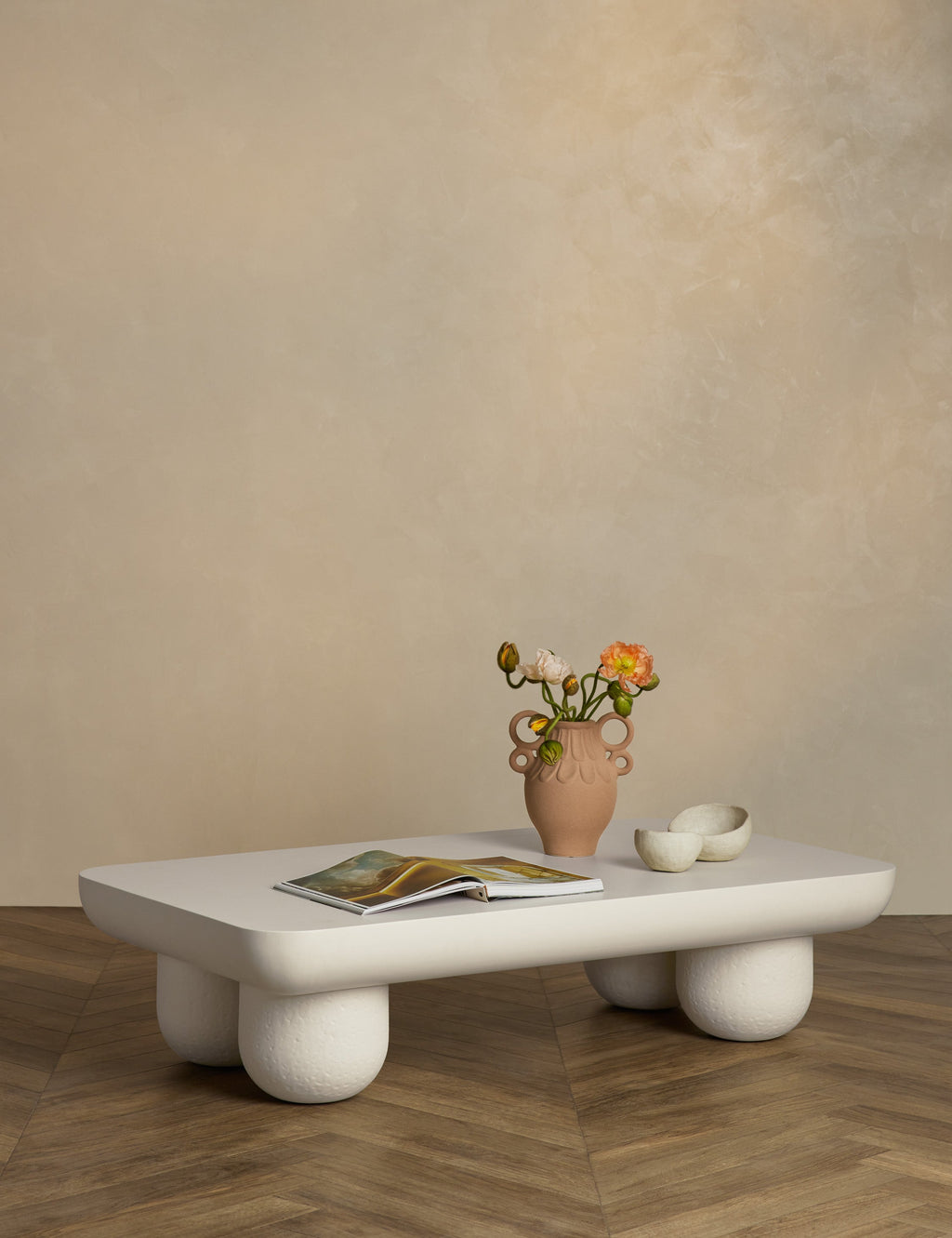 Lulu and Georgia - Open Box: Clouded Rectangle Coffee Table, Matte White by Sarah Sherman Samuel