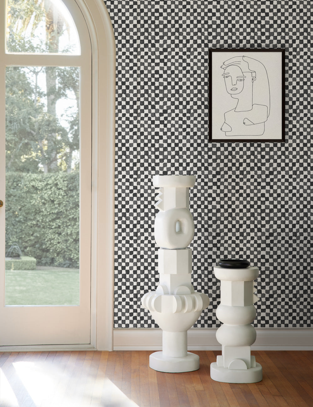 Lulu and Georgia - Checkerboard Wallpaper by Sarah Sherman Samuel
