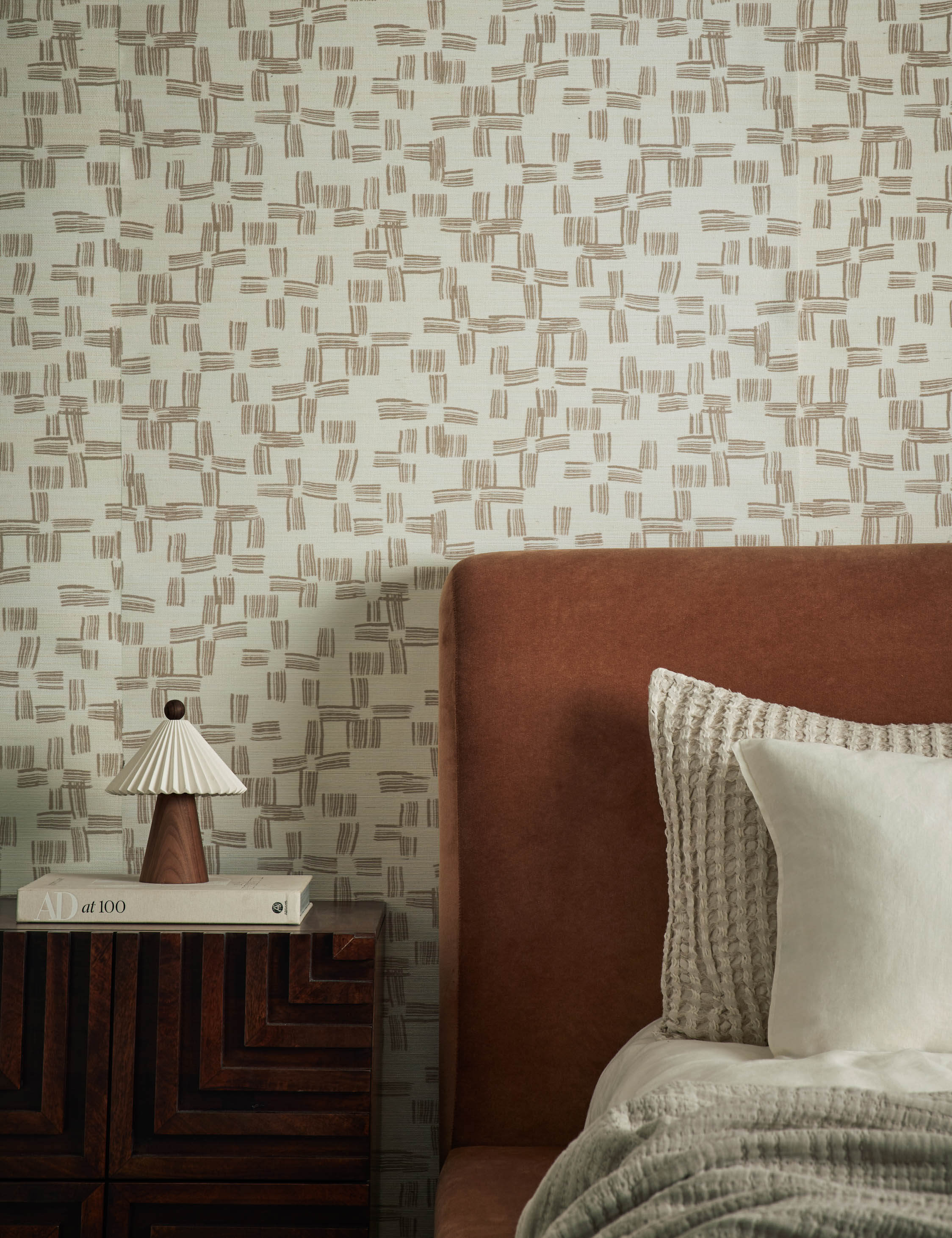 Lulu and Georgia - Crossmarks Grasscloth Wallpaper by Élan Byrd
