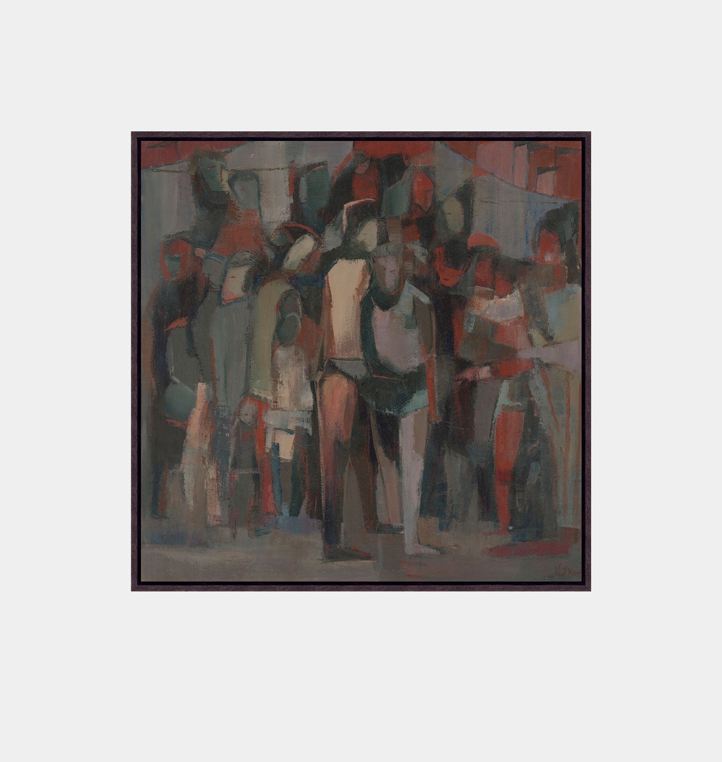 Amber Interiors - Crowded Street Framed Print