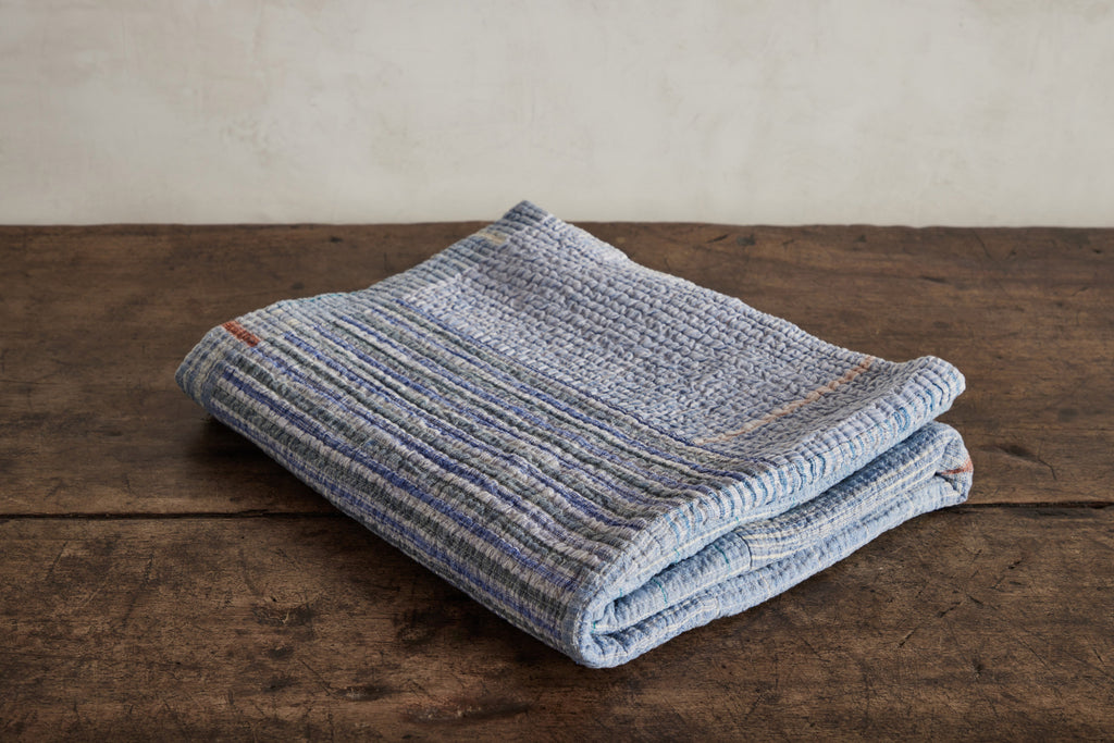 Nicky Kehoe - Blues Patchwork Khadi Throw