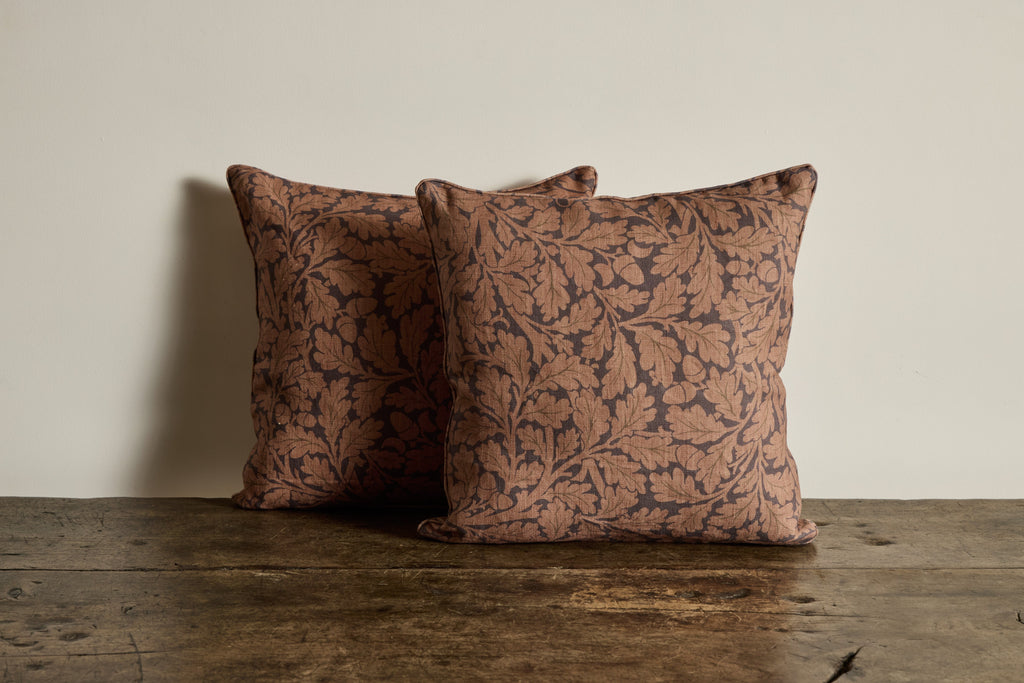 Nicky Kehoe - Linen Pillow in Quercus, Aubergine