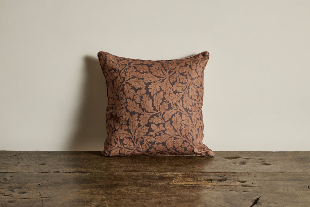 Nicky Kehoe - Linen Pillow in Quercus, Aubergine