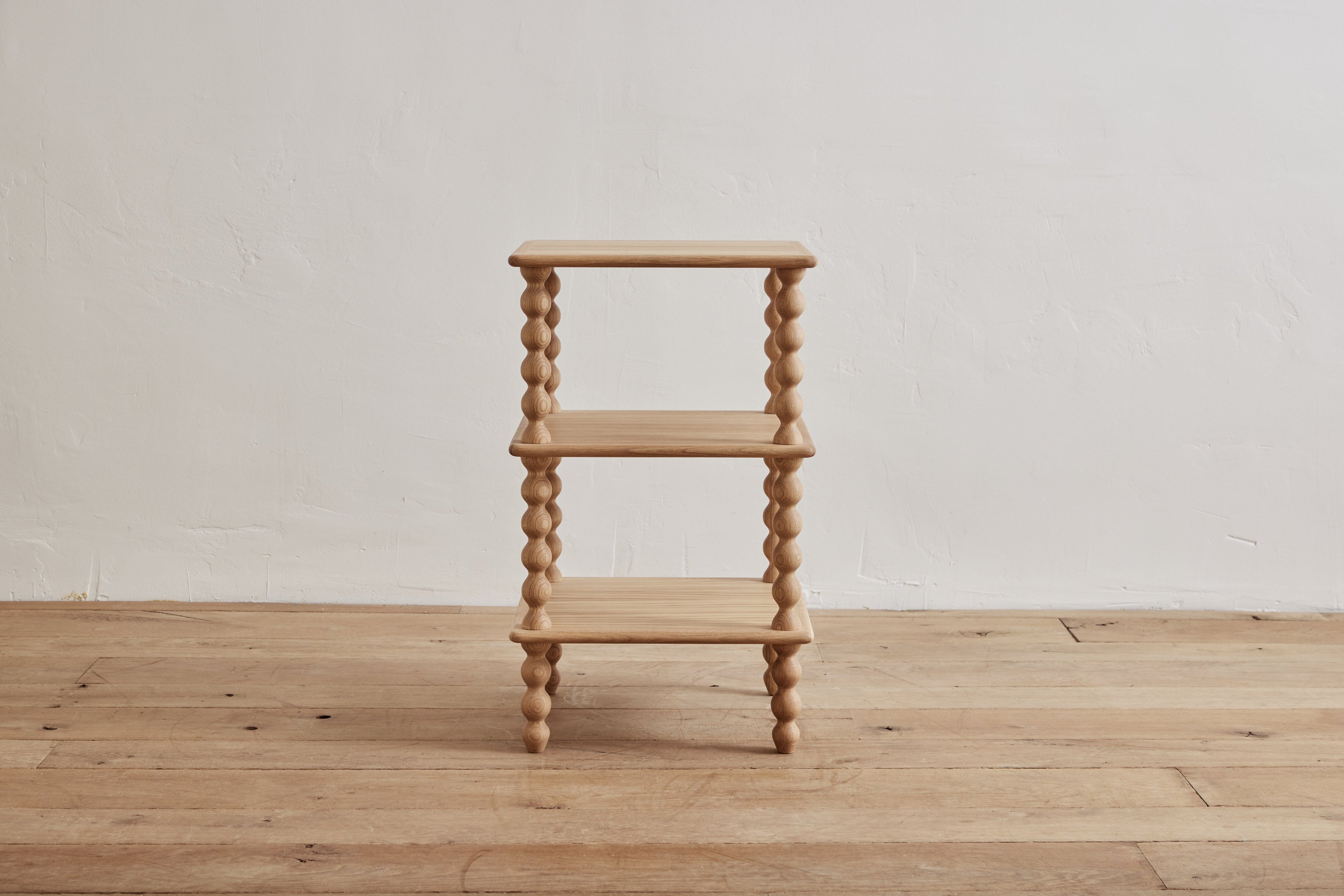 Nicky Kehoe - Alfred Newall 3 - Tier Bobbin Side Table in Natural Oak