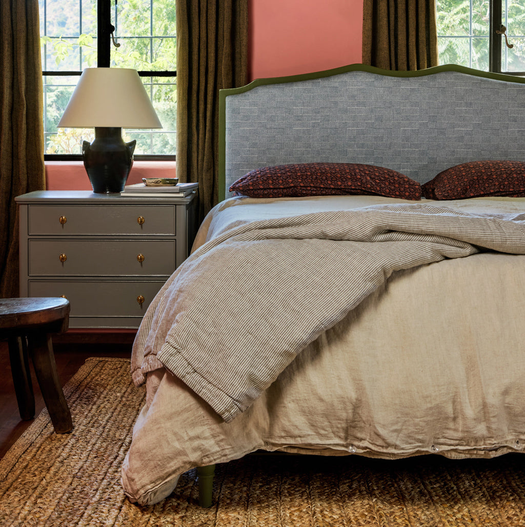 Nicky Kehoe - Ticking Stripe Coverlet in Fog (Multiple Sizes)