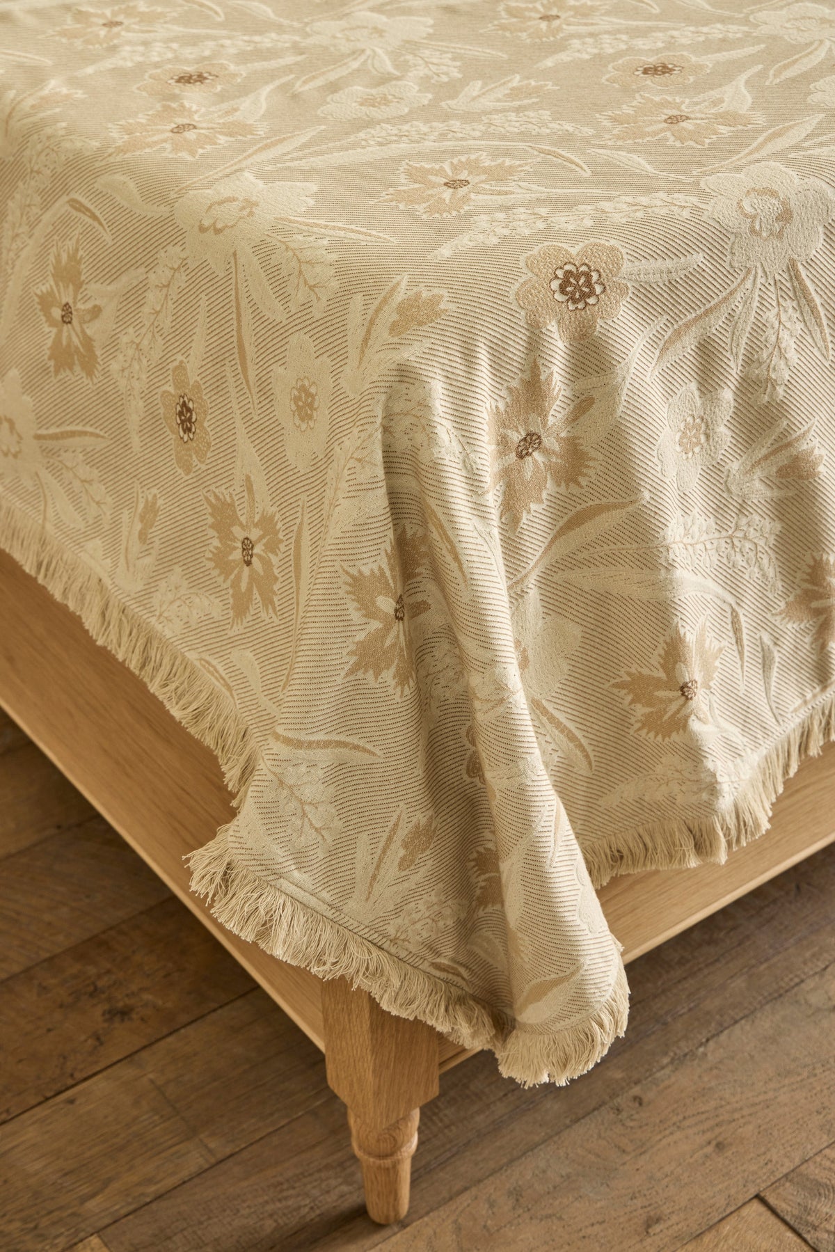 Nicky Kehoe - Aster Jacquard Coverlet with Fringe in Sable