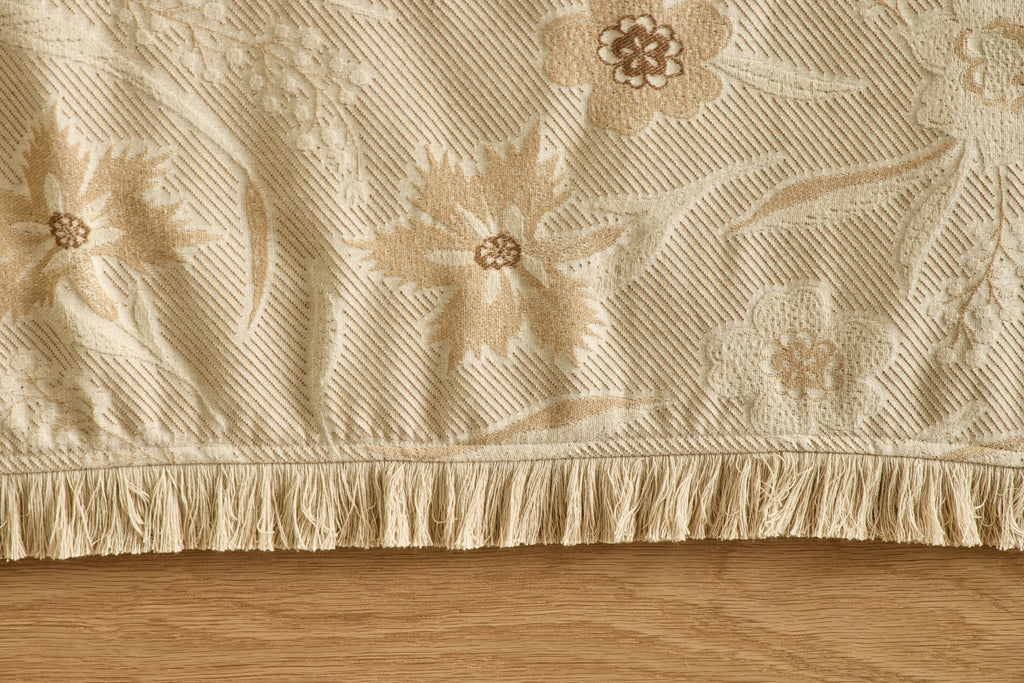 Nicky Kehoe - Aster Jacquard Coverlet with Fringe in Sable