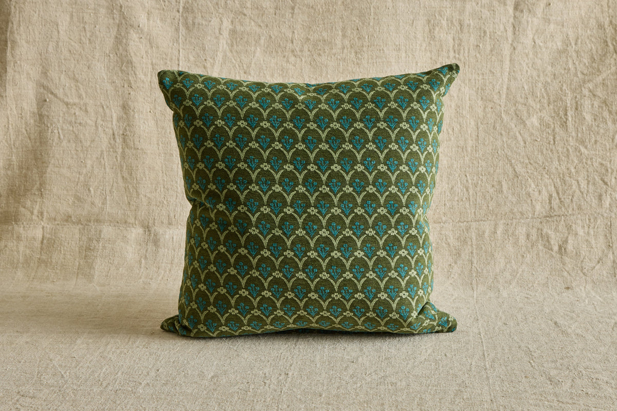 Nicky Kehoe - Susan Deliss Pillow in Pomona Dark Olive/Turquoise