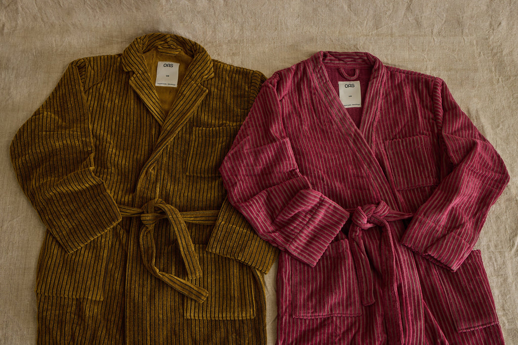 Nicky Kehoe - Striped Velour Bath Robes