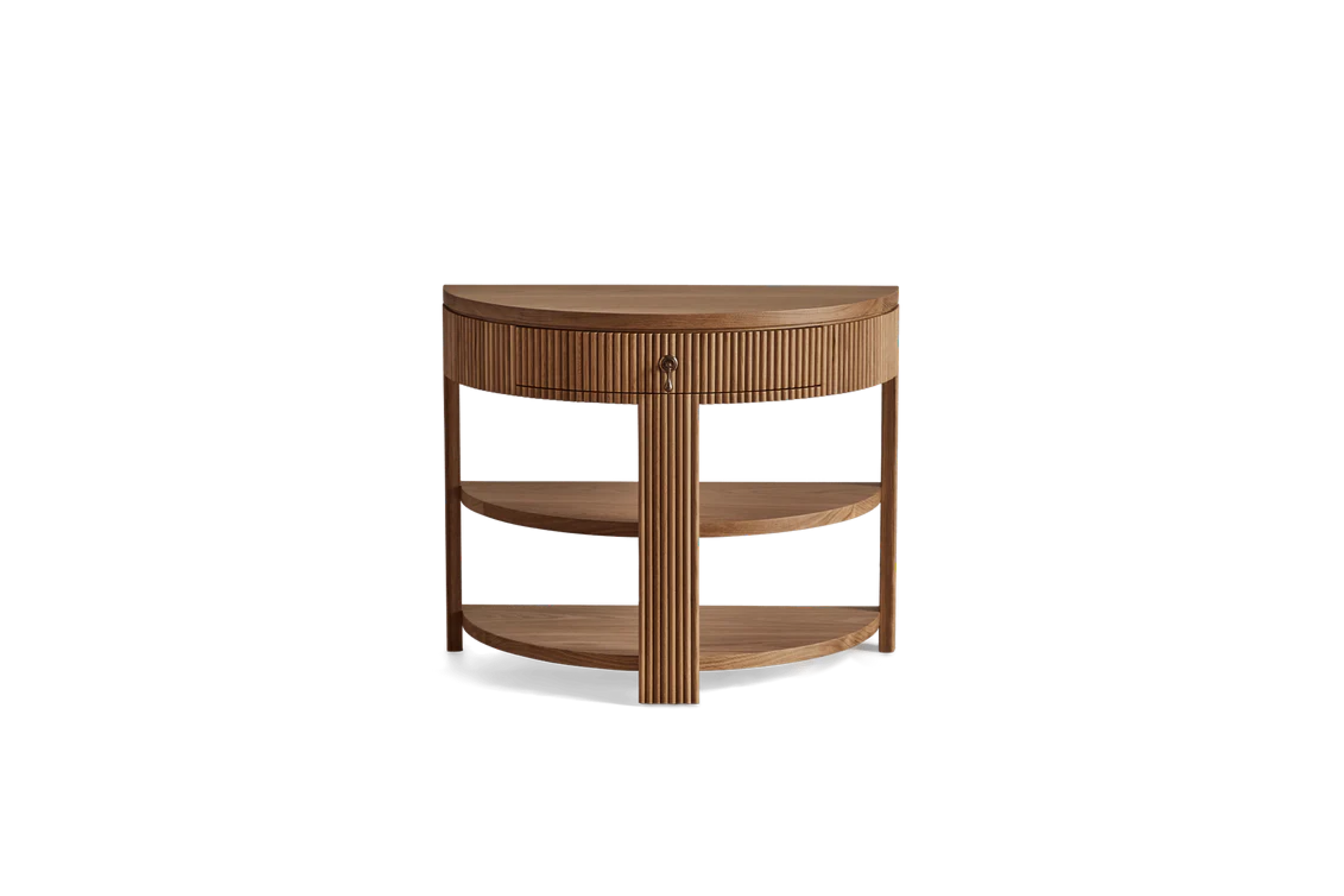 Nicky Kehoe - Demilune Side Table, Wood Top