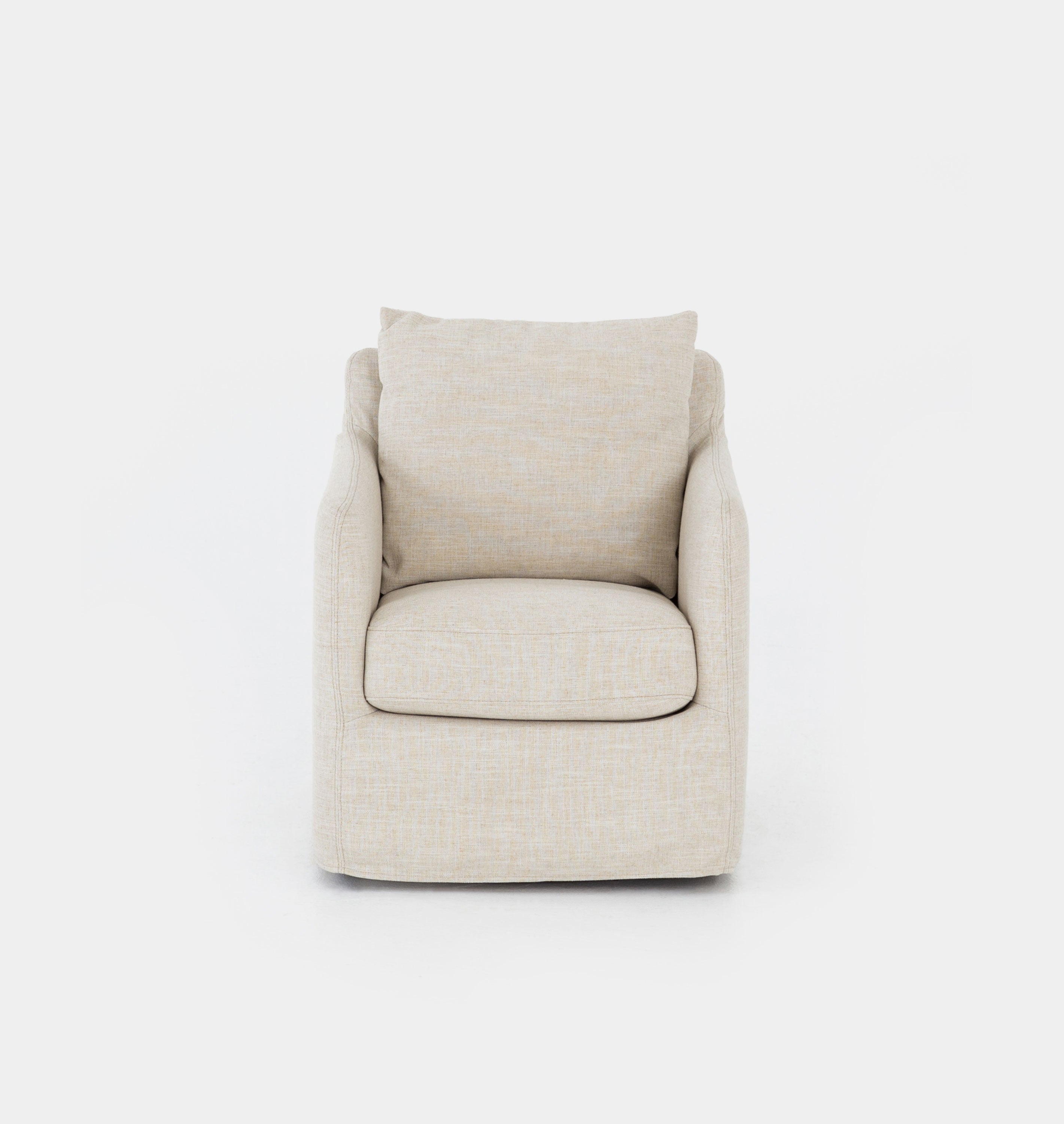 Amber Interiors - Douglas Slipcovered Swivel Chair