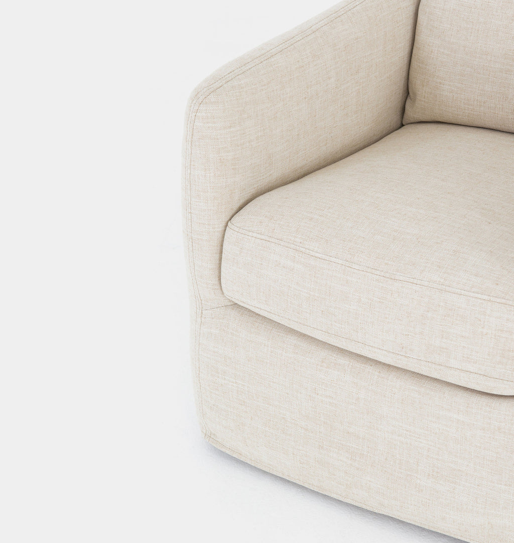 Amber Interiors - Douglas Slipcovered Swivel Chair