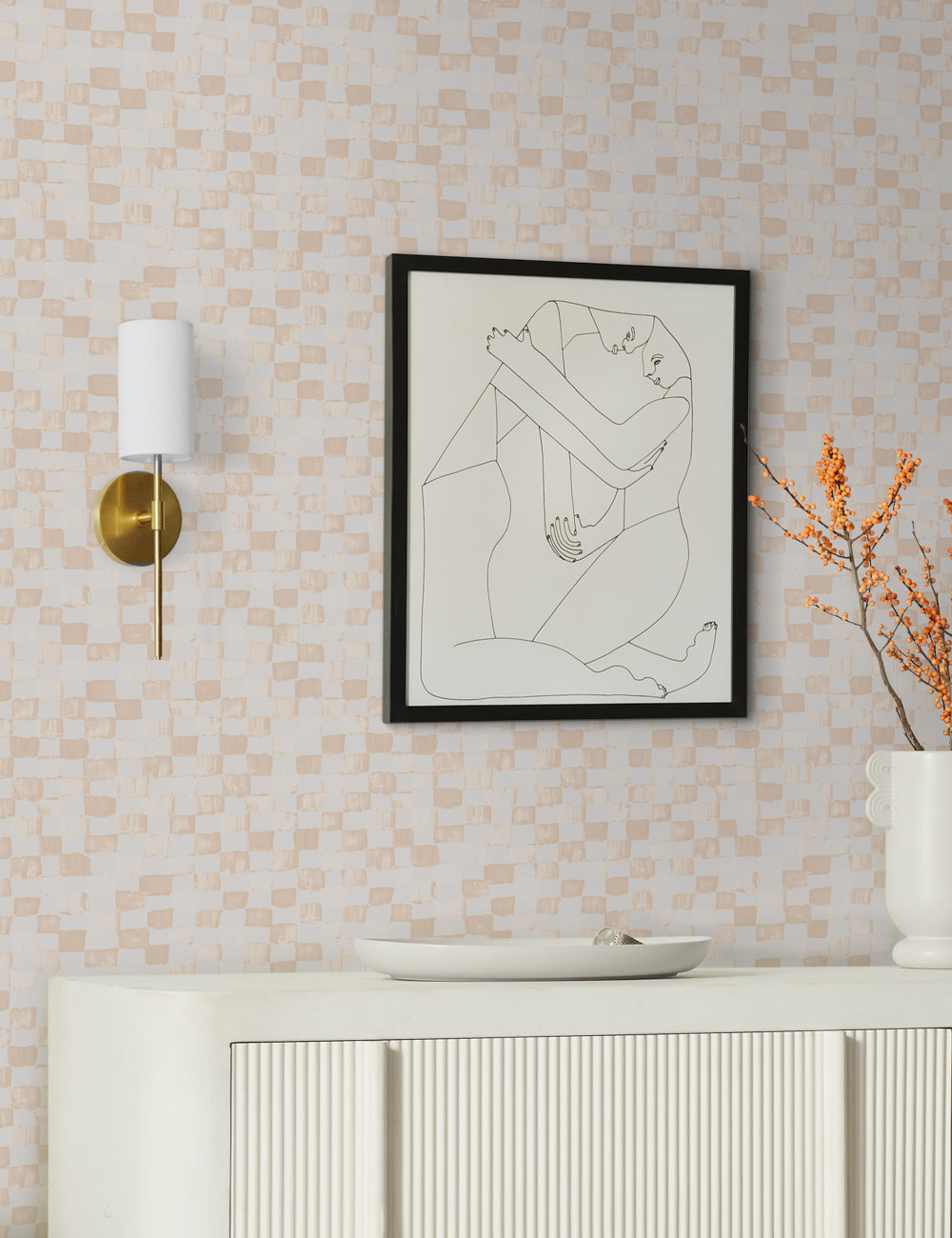 Lulu and Georgia - Checkerboard Wallpaper by Sarah Sherman Samuel
