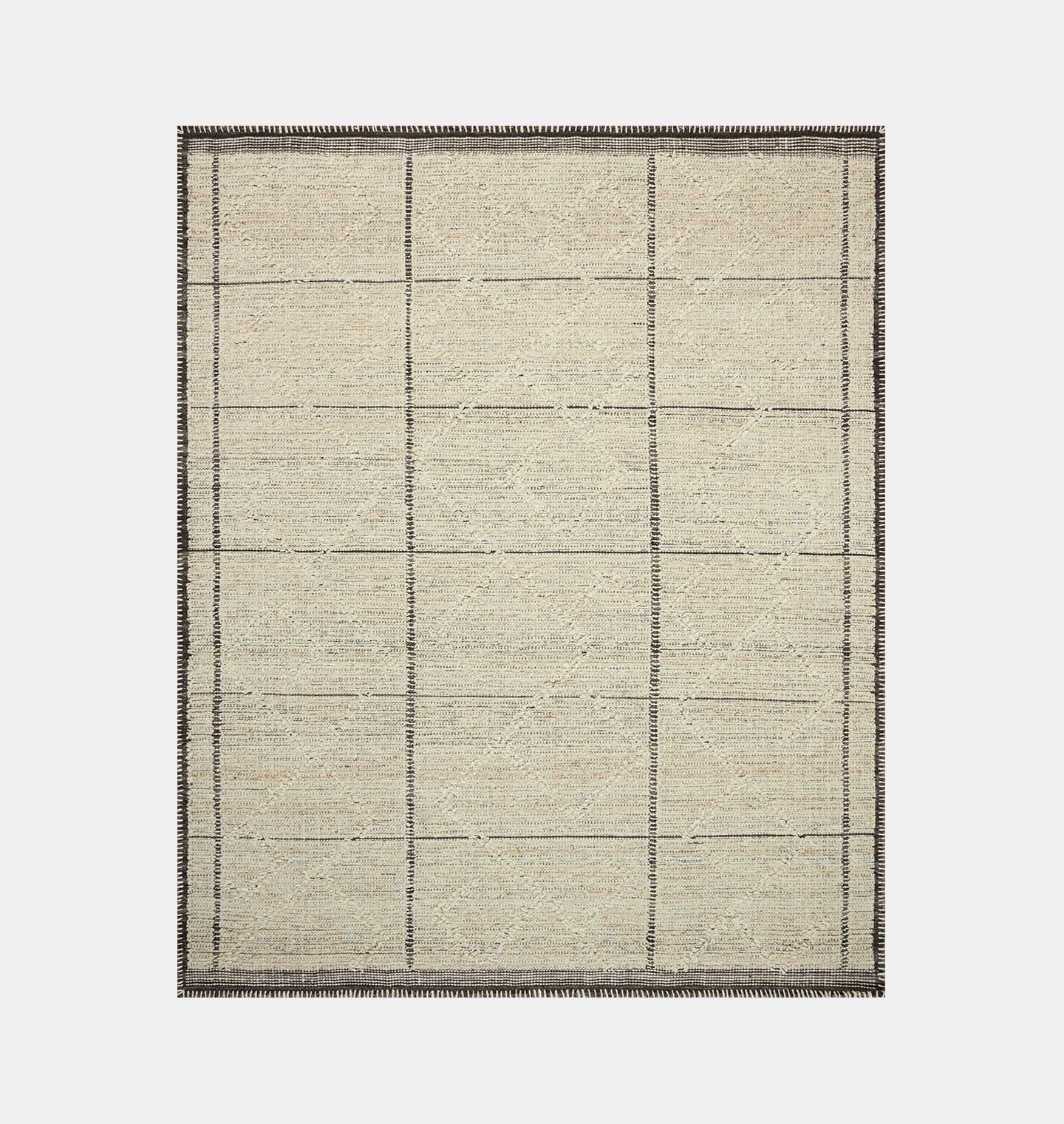 Amber Interiors - Bowie BOE - 01 Ivory / Mocha Rug