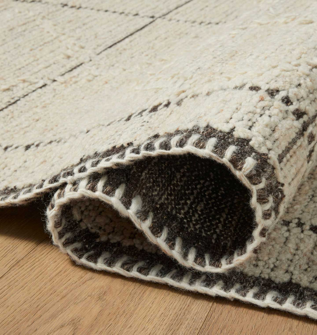 Amber Interiors - Bowie BOE - 01 Ivory / Mocha Rug