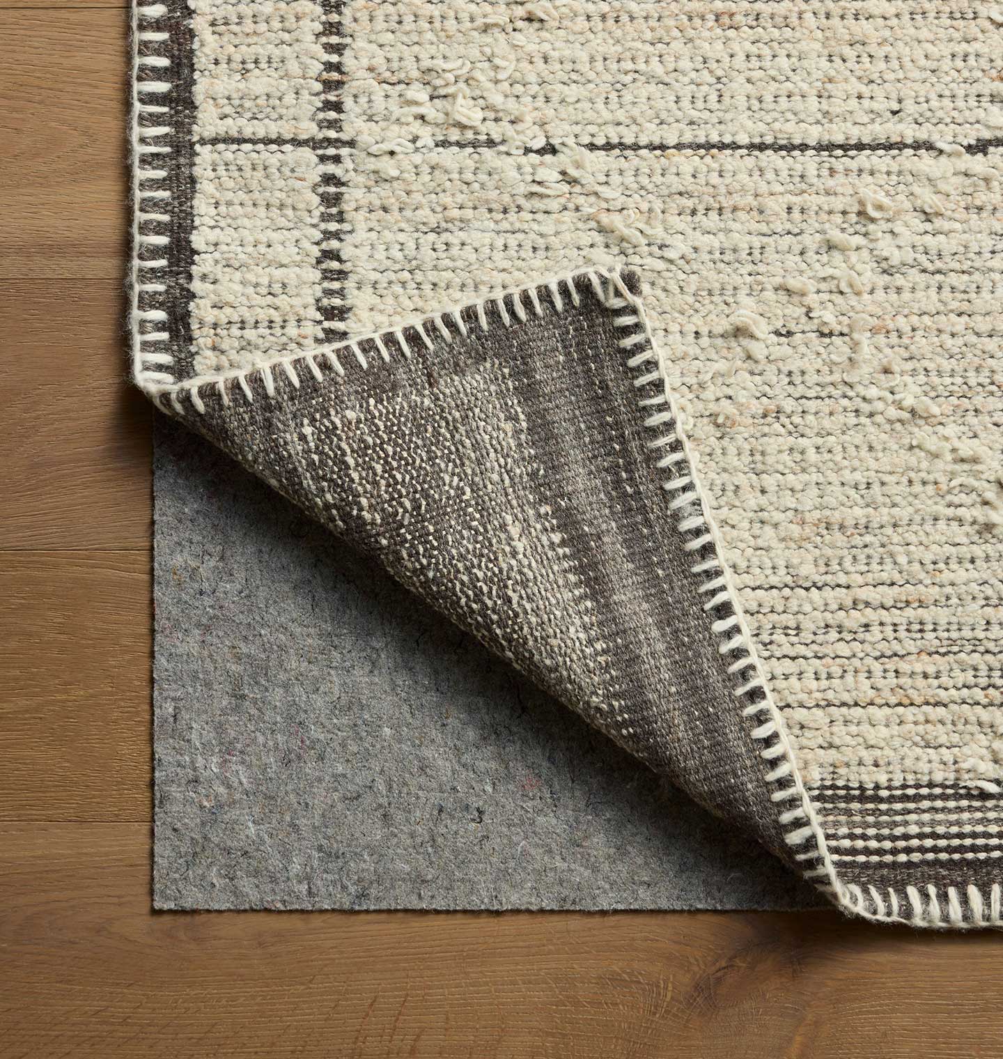Amber Interiors - Bowie BOE - 01 Ivory / Mocha Rug