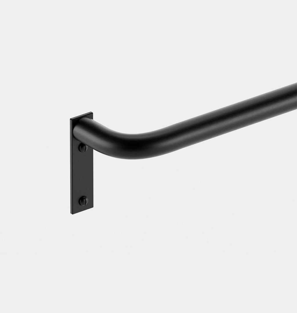 Amber Interiors - Black Curved Curtain Rod 78" - 150"