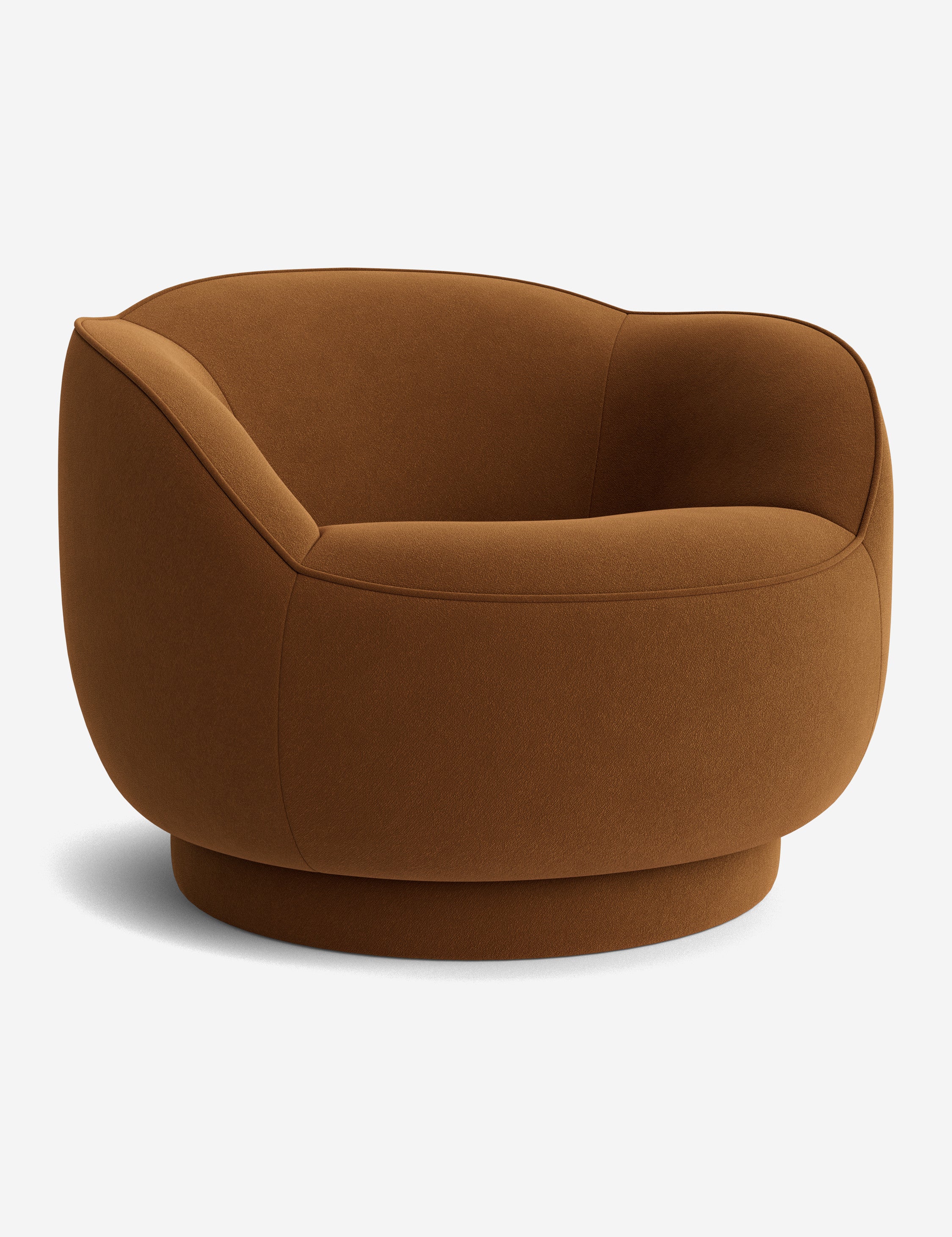 Lulu and Georgia - Open Box: Fern Swivel Chair, Cognac Como Velvet by Sarah Sherman Samuel