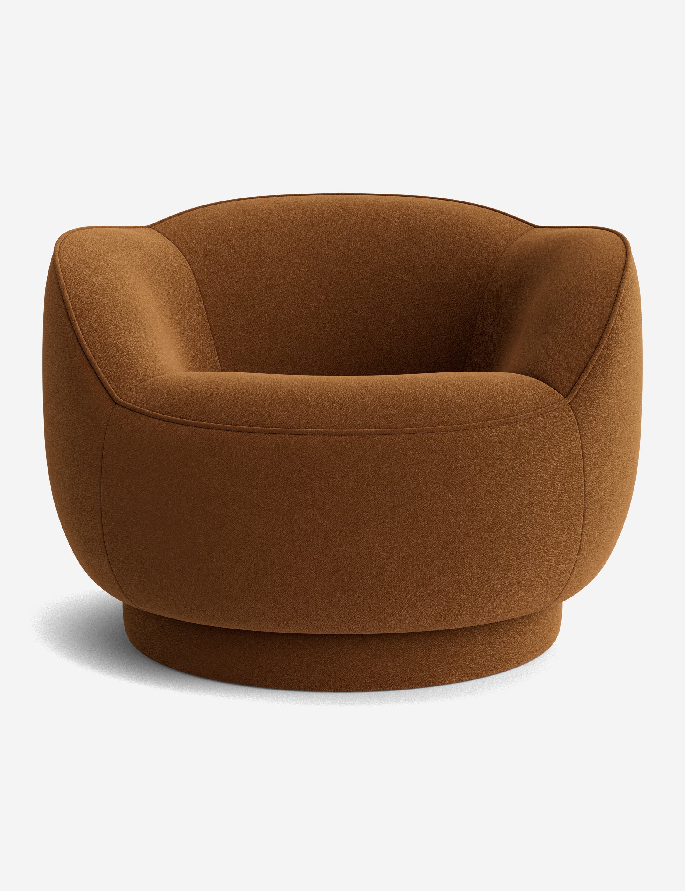 Lulu and Georgia - Open Box: Fern Swivel Chair, Cognac Como Velvet by Sarah Sherman Samuel
