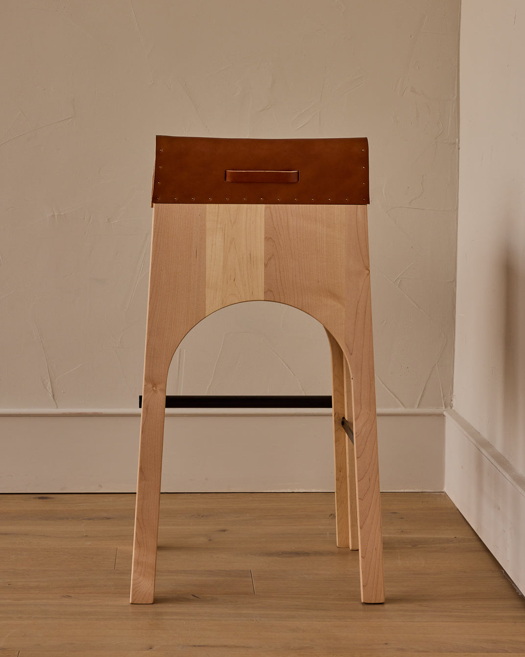 Lostine - Jack Leather and Wood Stool