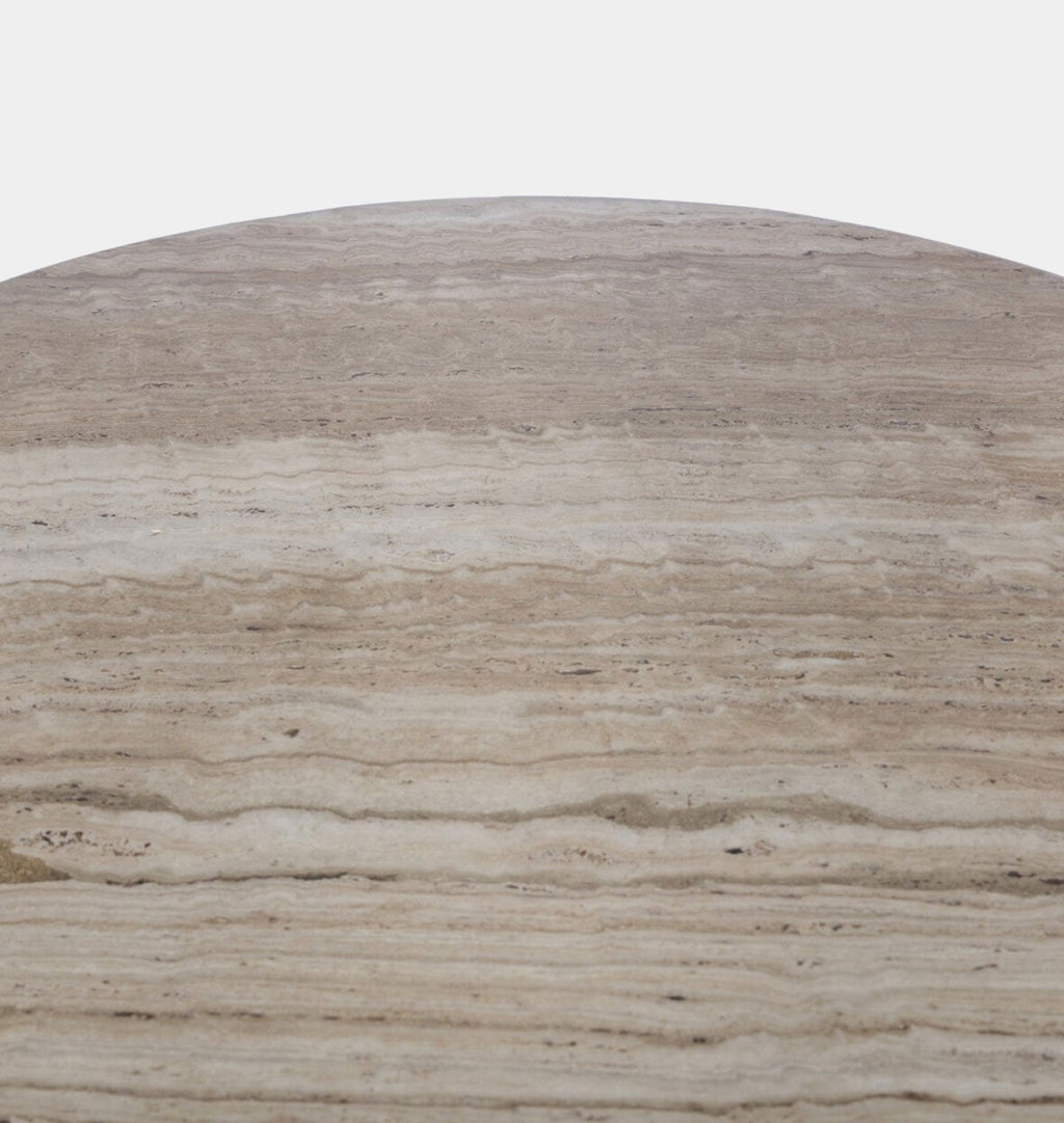 Amber Interiors - Figueroa Round Travertine Dining Table
