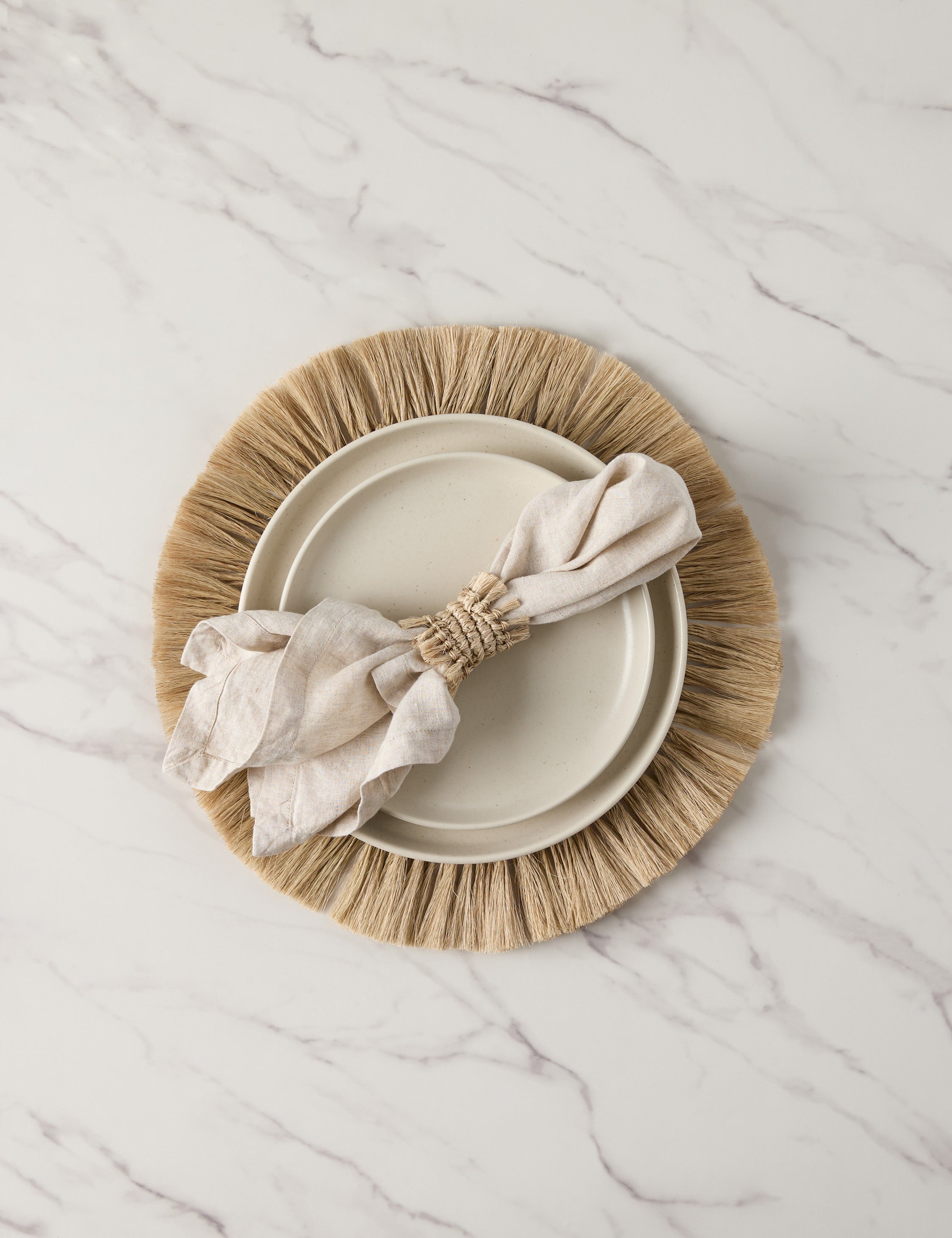 Lulu and Georgia - Fique Fringe Placemat (Set of 4) by Tallo de Olivo