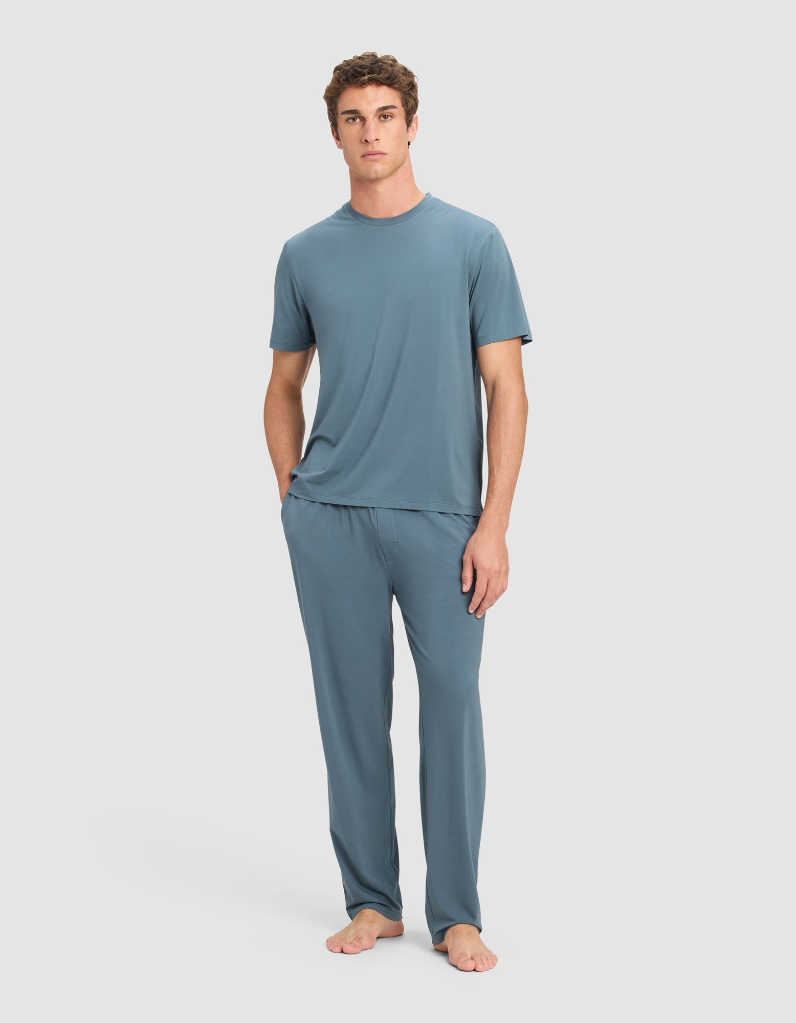 Cozy Earth - Men's First Layer Pajama Short Sleeve Tee & Pant Set
