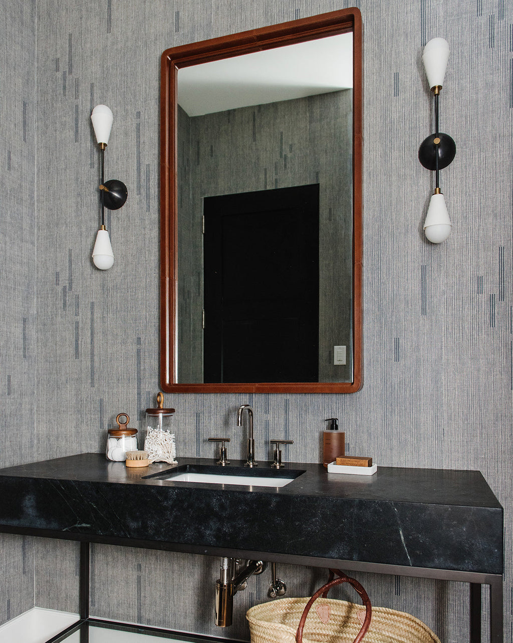 McGee & Co - Franklin Leather Mirror