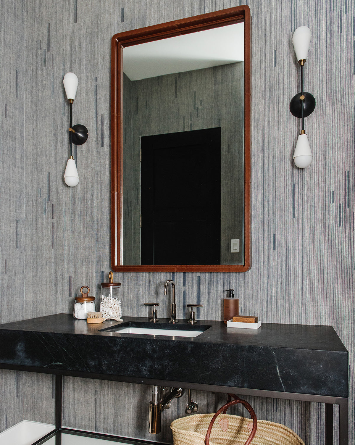 McGee & Co - Franklin Leather Mirror