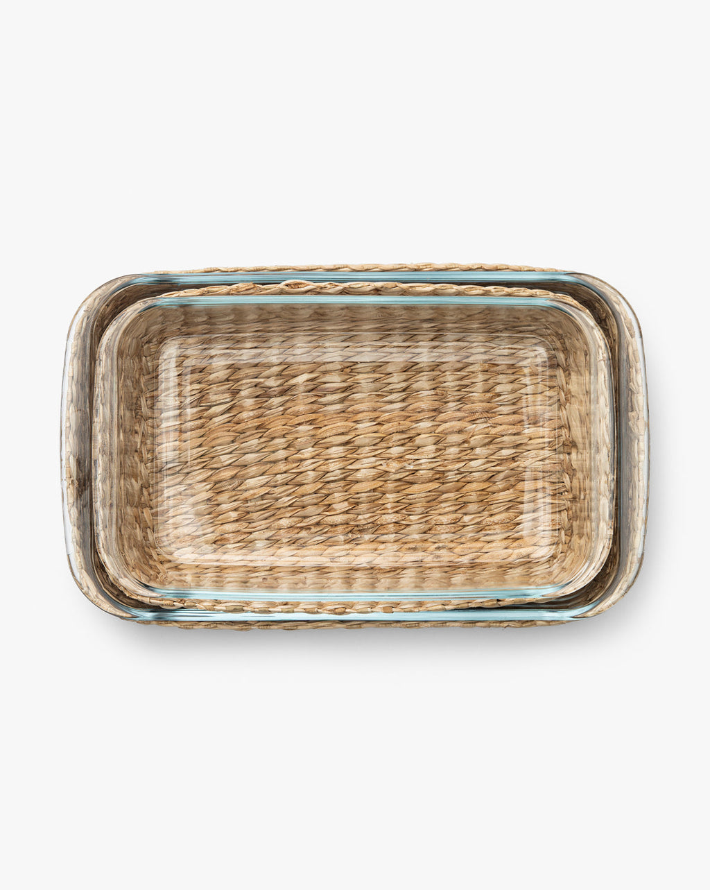 McGee & Co - Glass Baking Dishes with Hand - Woven Lattice (Set of 2)